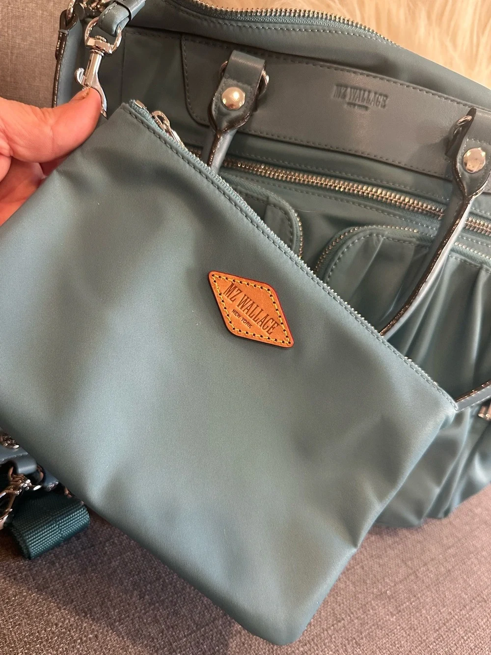 MZ Wallace Small Abbey Tote, Adriatic Blue, EUC